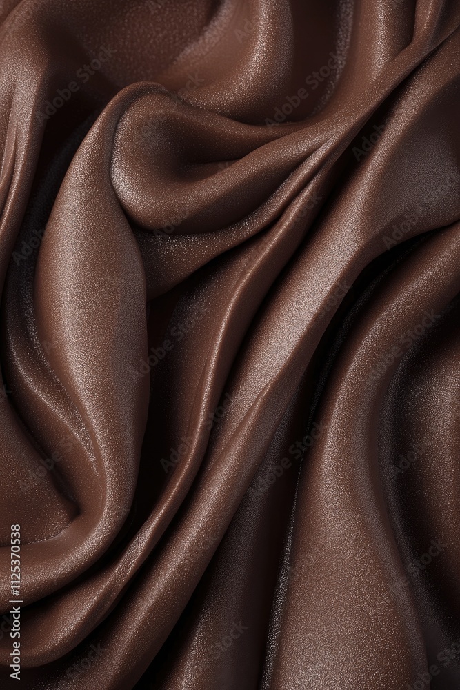 Obraz premium Luxurious Brown Silk Fabric with Smooth Folds and Soft Texture in Abstract Design