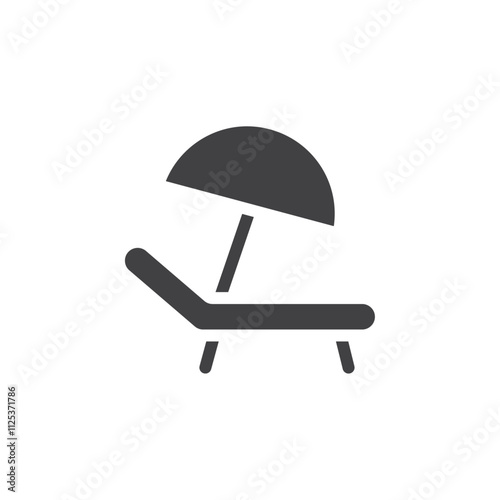 Beach chair icon simple vector symbol