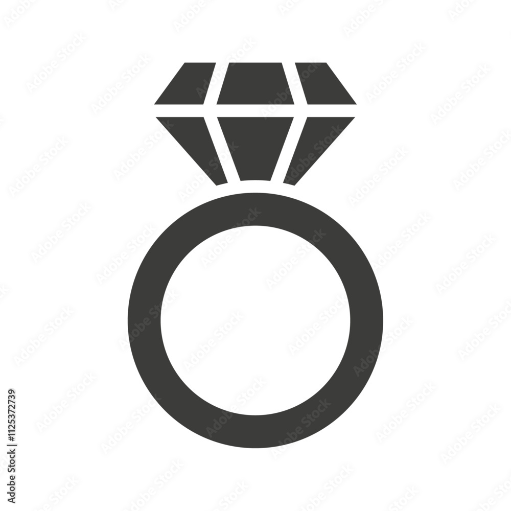 Diamond ring icon simple vector symbol Diamond ring icon simple vector symbol