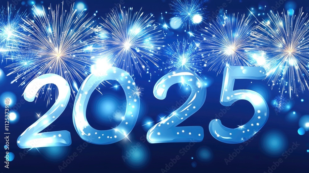 A festive blue New Year Eve night with sparkling glitter, bold A festive blue New Year Eve night with sparkling glitter, bold