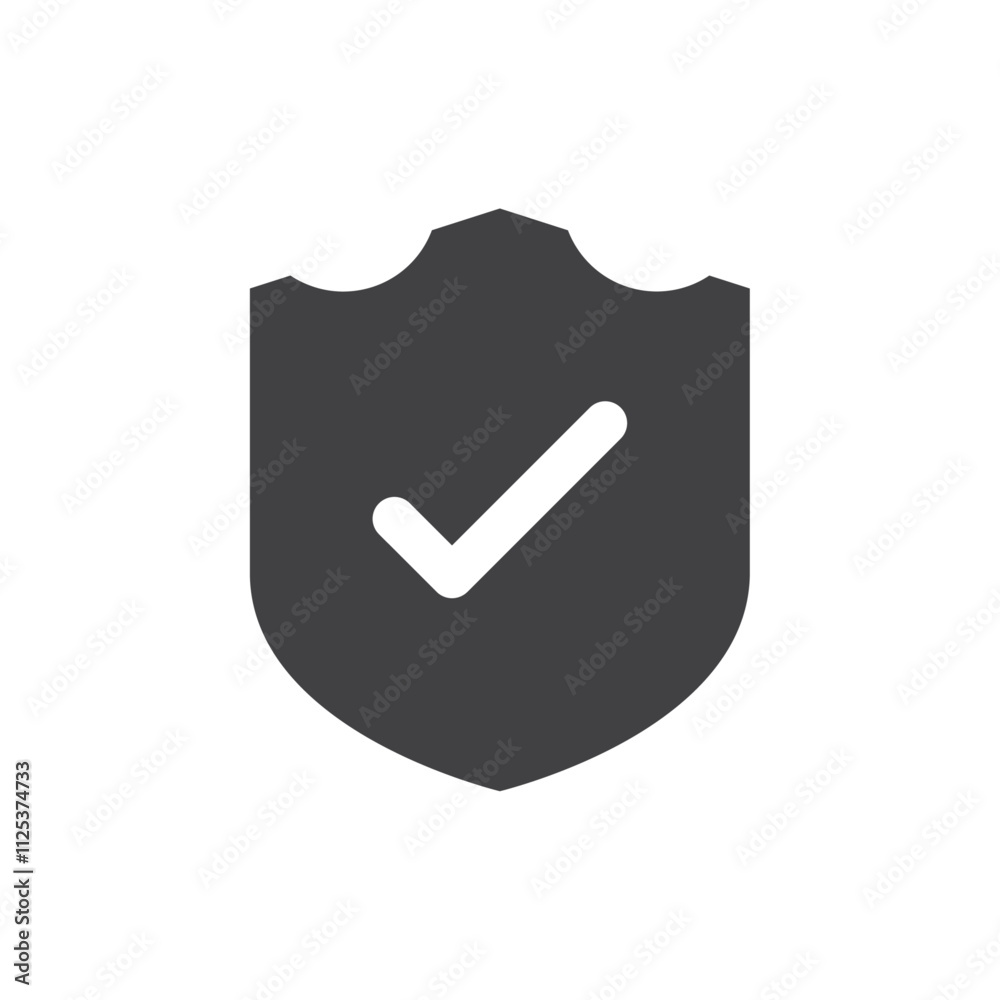 Shield check mark icon simple vector symbol Shield check mark icon simple vector symbol