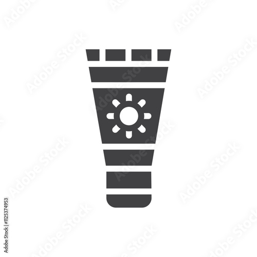 Sun cream icon simple vector symbol