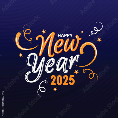 Happy new year social media post design 2025.
