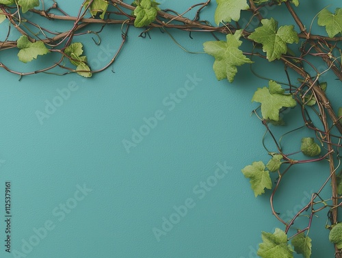 Intertwined vines creating a network, deep blue backdrop, symbolizing unity and mutual support among diverse elements. photo