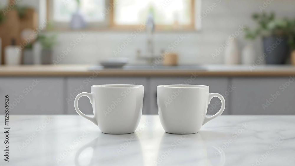 Two White Coffee Mugs Two White Coffee Mugs