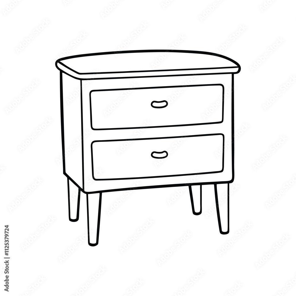 Minimalist Vector Illustration of Bed and Table Furniture for Modern Bedroom and Home Interior Design Minimalist Vector Illustration of Bed and Table Furniture for Modern Bedroom and Home Interior Design