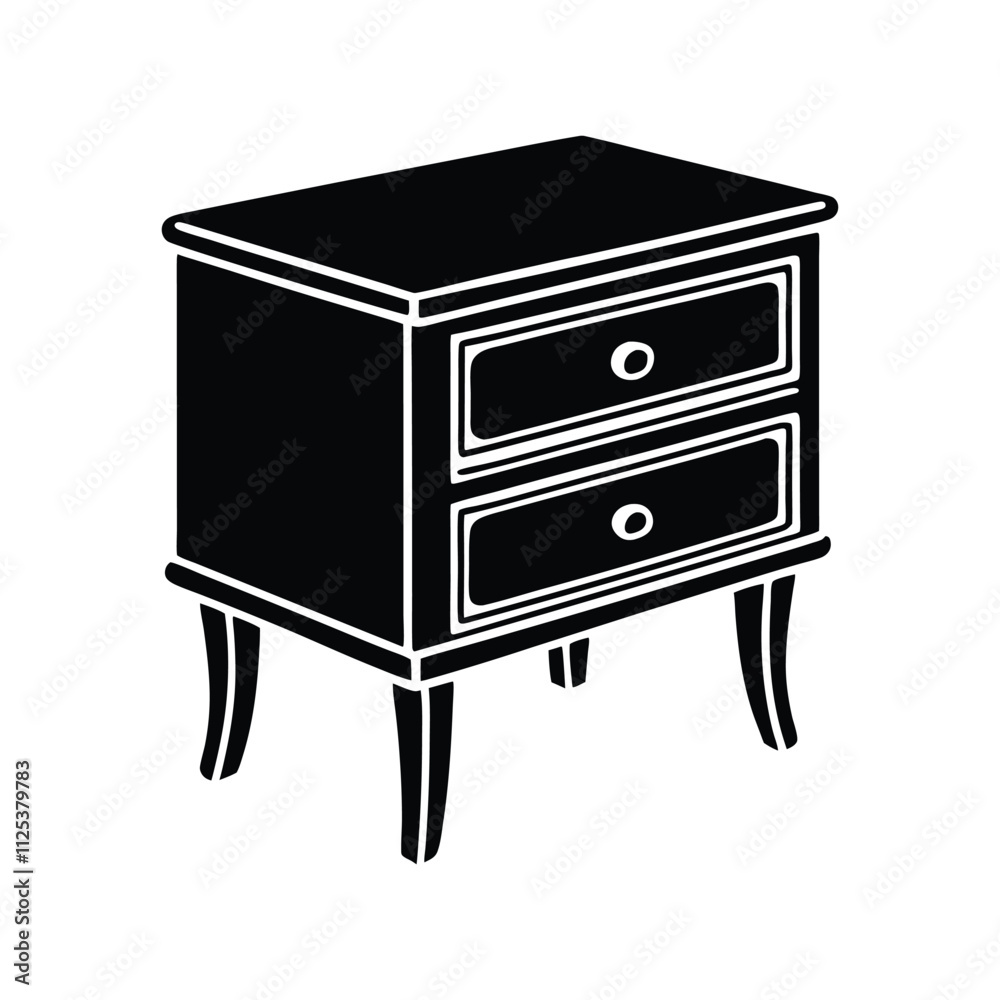 Minimalist Vector Illustration of Bed and Table Furniture for Modern Bedroom and Home Interior Design Minimalist Vector Illustration of Bed and Table Furniture for Modern Bedroom and Home Interior Design