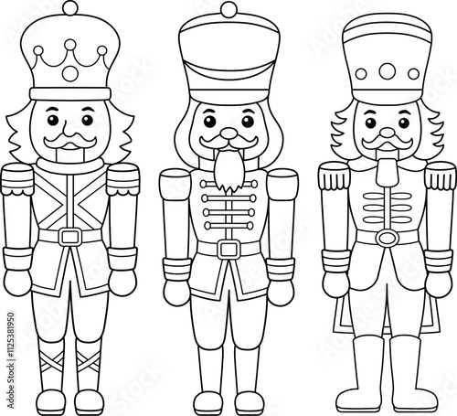 Cute Cartoon Nutcracker Transparent Illustration Outline Design Clipart