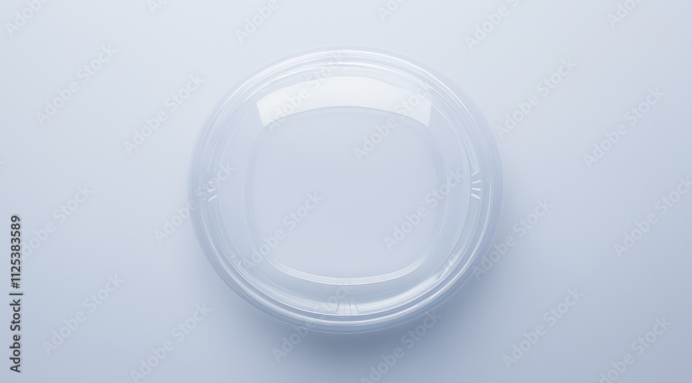 Round Takeaway Box Clear Looking Down with No Contents for a Clean and Modern Packaging Design Round Takeaway Box Clear Looking Down with No Contents for a Clean and Modern Packaging Design