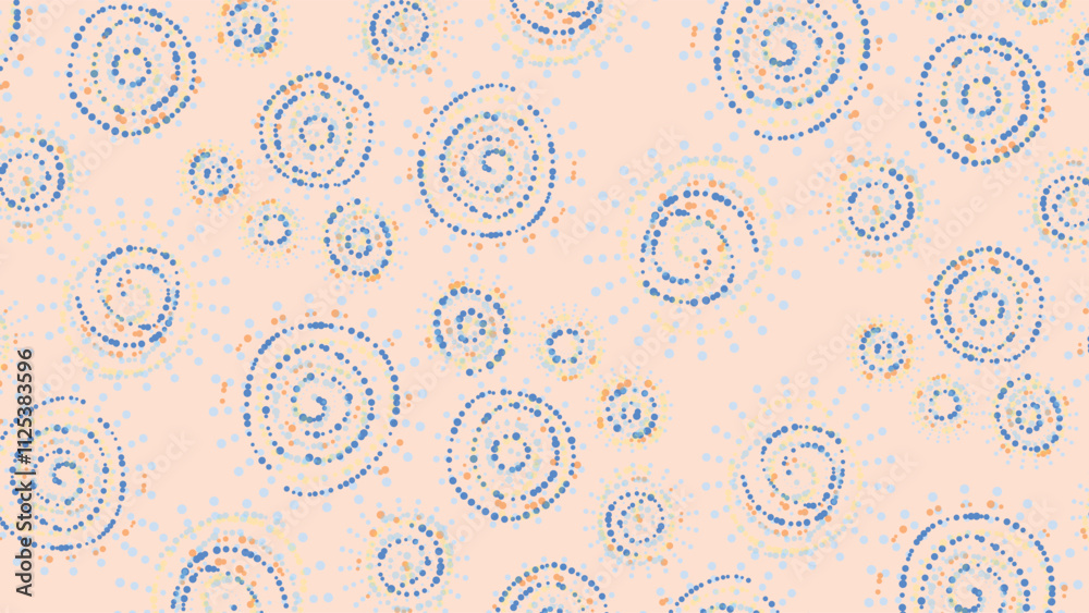 Fototapeta premium Pattern of particles, fragments.Abstract background with circles and dots pattern.Blue and pink backdrop. 