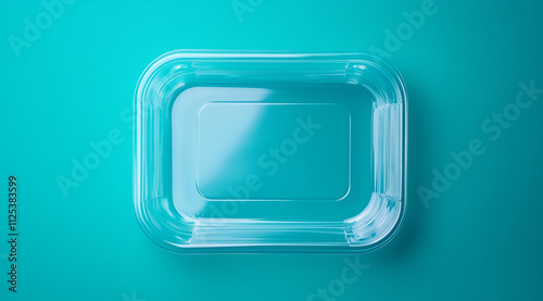 Square Clear Takeaway Container Viewed from Above for a Sleek and Minimalist Look