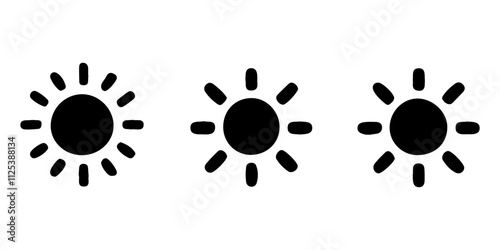 Sun Silhouette Vector Icons Set Design