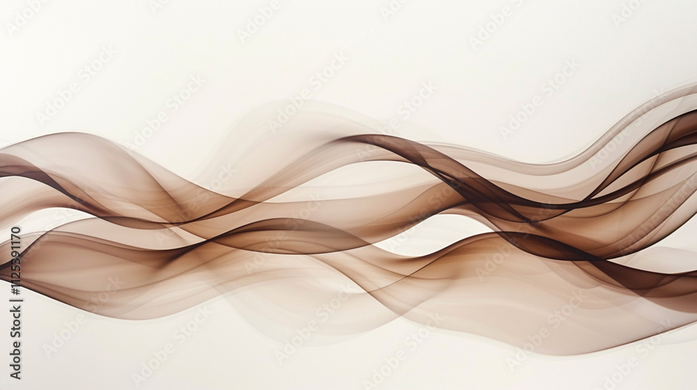 Fototapeta premium Sense of tranquility and warmth. Abstract Mocha Mousse waves featuring smooth, organic shapes in soft tones of beige, light brown, and deep mocha, creating a calming and harmonious visual experience