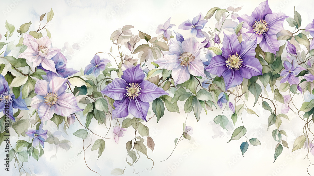 Fototapeta premium Elegant purple flowers in a delicate floral arrangement 
