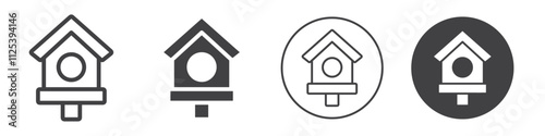Bird house icon Simple outline vector logo
