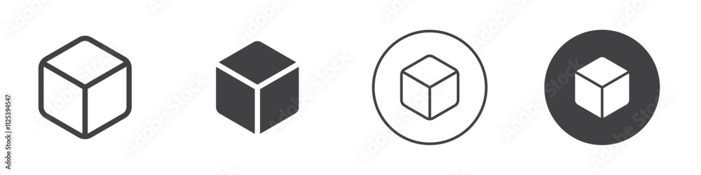 cube icon Simple outline vector logo cube icon Simple outline vector logo