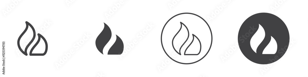 Fototapeta premium Fire icon Simple outline vector logo