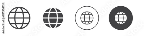 Globe icon Simple outline vector logo
