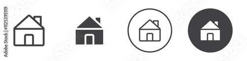 House icon Simple outline vector logo