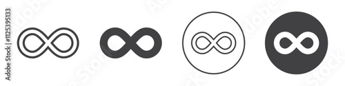 infinity icon Simple outline vector logo