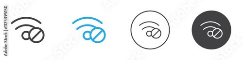 internet error icon Simple outline vector logo