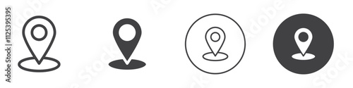 Location pin icon Simple outline vector logo