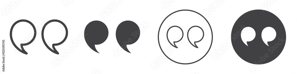 Quote icon Simple outline vector logo Quote icon Simple outline vector logo