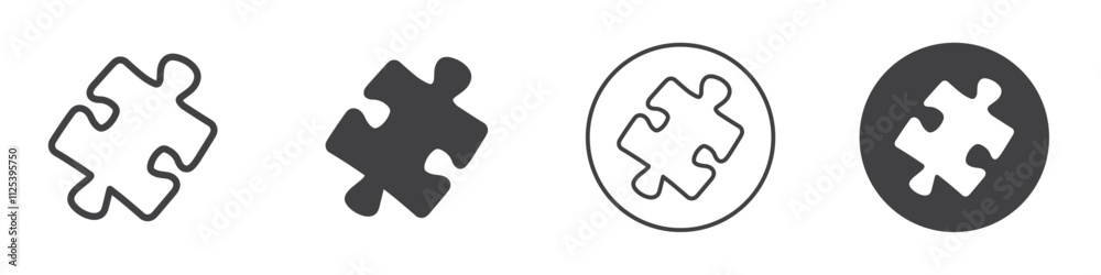 Puzzle icon Simple outline vector logo Puzzle icon Simple outline vector logo