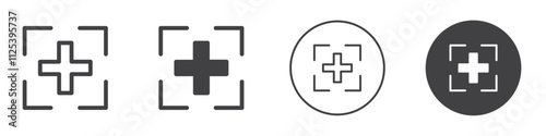 Plus icon Simple outline vector logo