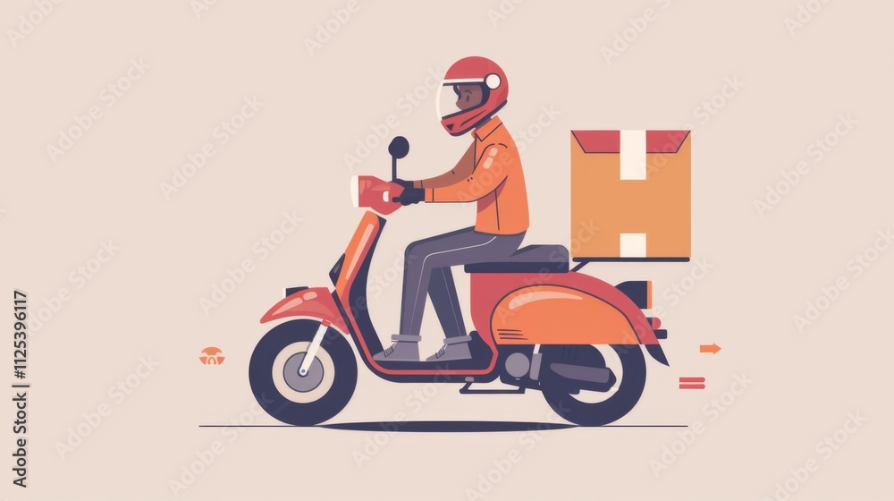 Fast delivery scooter. Delivery transprtation