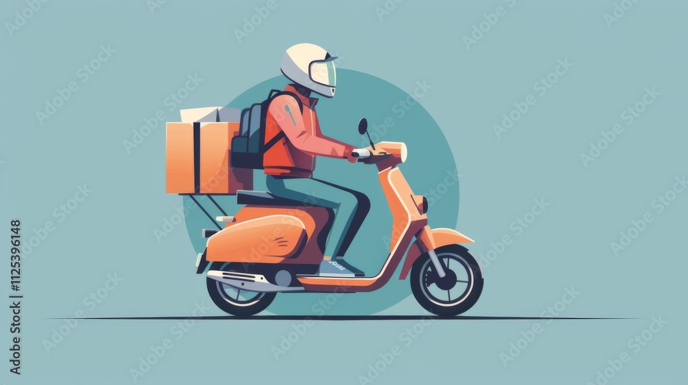 Fast delivery scooter. Delivery transprtation Fast delivery scooter. Delivery transprtation