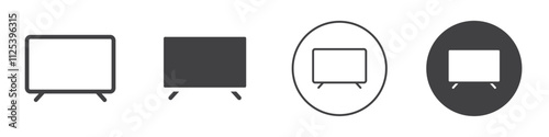 Television icon Simple outline vector logo