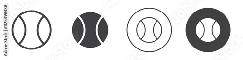 Tennis ball icon Simple outline vector logo