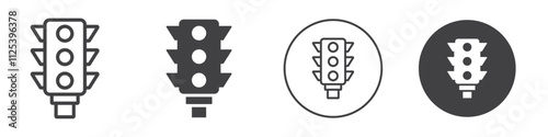 Traffic light icon Simple outline vector logo