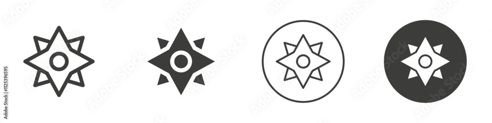 Windrose icon Simple outline vector logo Windrose icon Simple outline vector logo