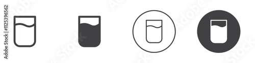 water glass icon Simple outline vector logo