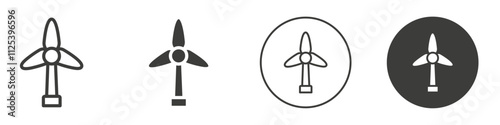 Windmill icon Simple outline vector logo