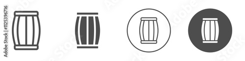 Wood barrel icon Simple outline vector logo