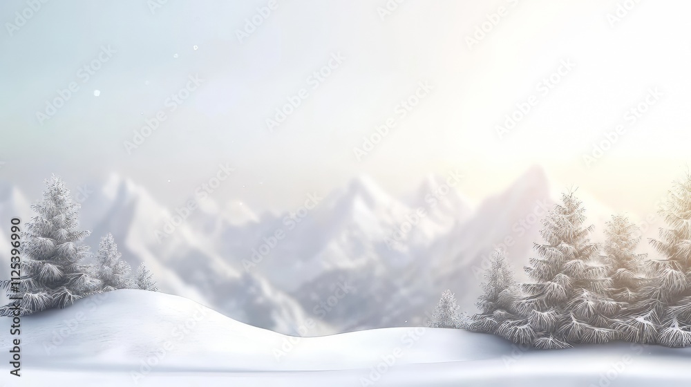 Empty panoramic winter background with copy space. christmas wallpaper. Ultra realistic. Photorealistic Empty panoramic winter background with copy space. christmas wallpaper. Ultra realistic. Photorealistic