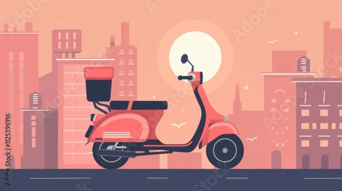 Fast delivery scooter. Delivery transprtation photo