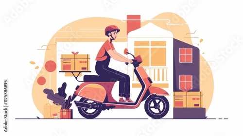 Fast delivery scooter. Delivery transprtation