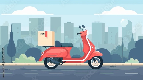 Fast delivery scooter. Delivery transprtation