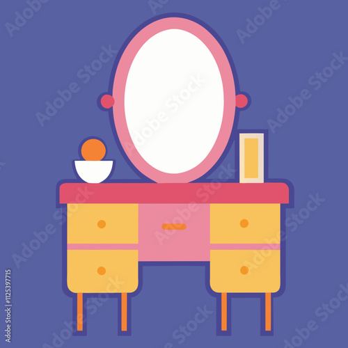 dressing table vector art design