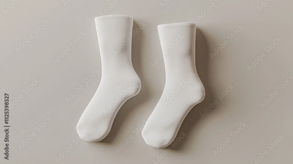 White socks realistic mockup. Vector 3d illustration set of empty low and middle foot wear on leg and flat lay. Blank fabric shoe underwear template. Cotton clothing accessory for brand design. White socks realistic mockup. Vector 3d illustration set of empty low and middle foot wear on leg and flat lay. Blank fabric shoe underwear template. Cotton clothing accessory for brand design.