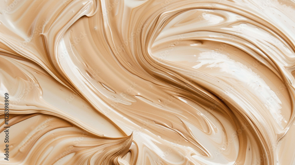 Sense of tranquility and warmth. Abstract Mocha Mousse waves featuring smooth, organic shapes in soft tones of beige, light brown, and deep mocha, creating a calming and harmonious visual experience. Sense of tranquility and warmth. Abstract Mocha Mousse waves featuring smooth, organic shapes in soft tones of beige, light brown, and deep mocha, creating a calming and harmonious visual experience.