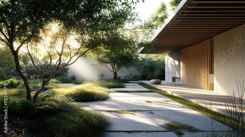 Minimalist Japanese Roof Design with Deep Eaves