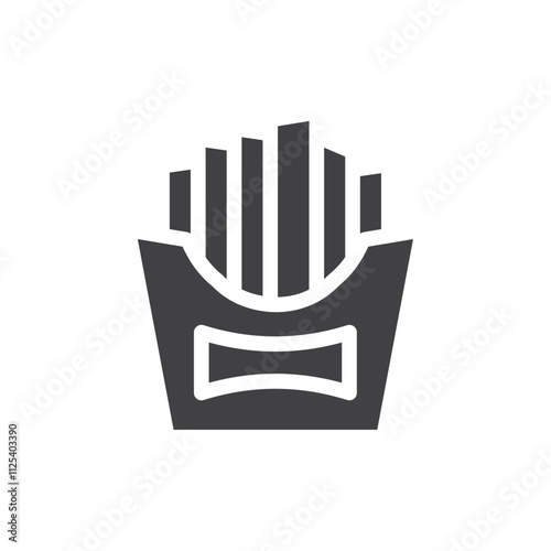 French Fries icon Vector logo outline