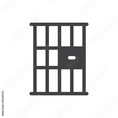 Jail door icon Vector logo outline
