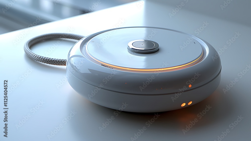 : A heart rate monitor sensor on a solid light grey surface