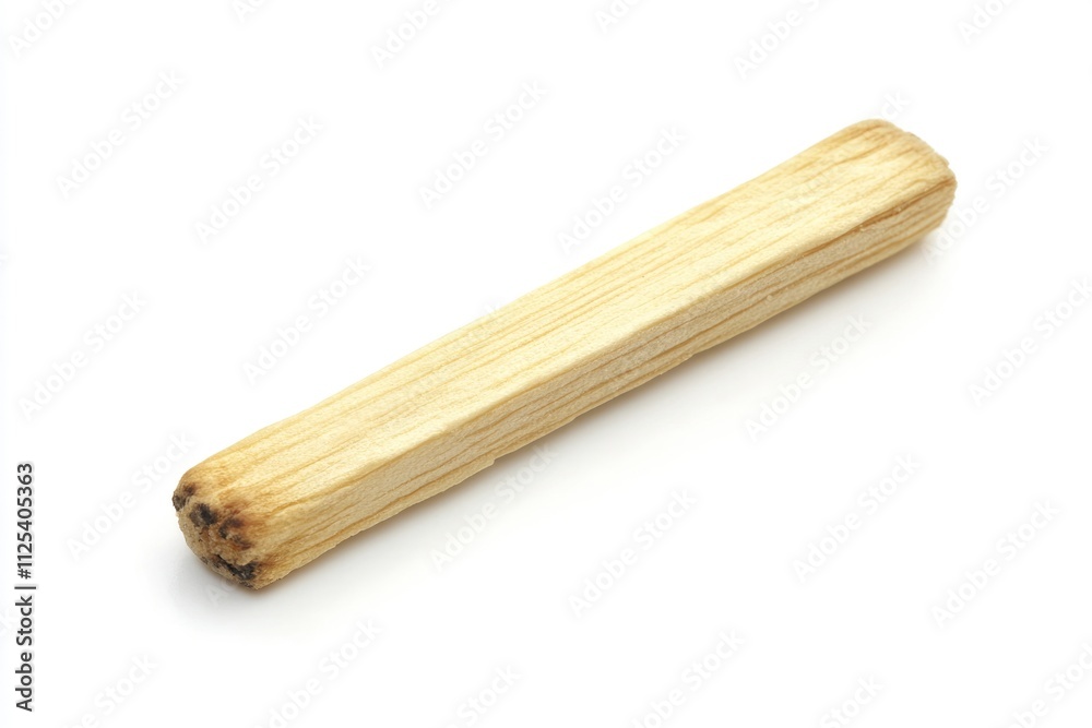 Isolated Matchstick on White Background: A Macro View of a Single Stick from the Matchbox Isolated Matchstick on White Background: A Macro View of a Single Stick from the Matchbox